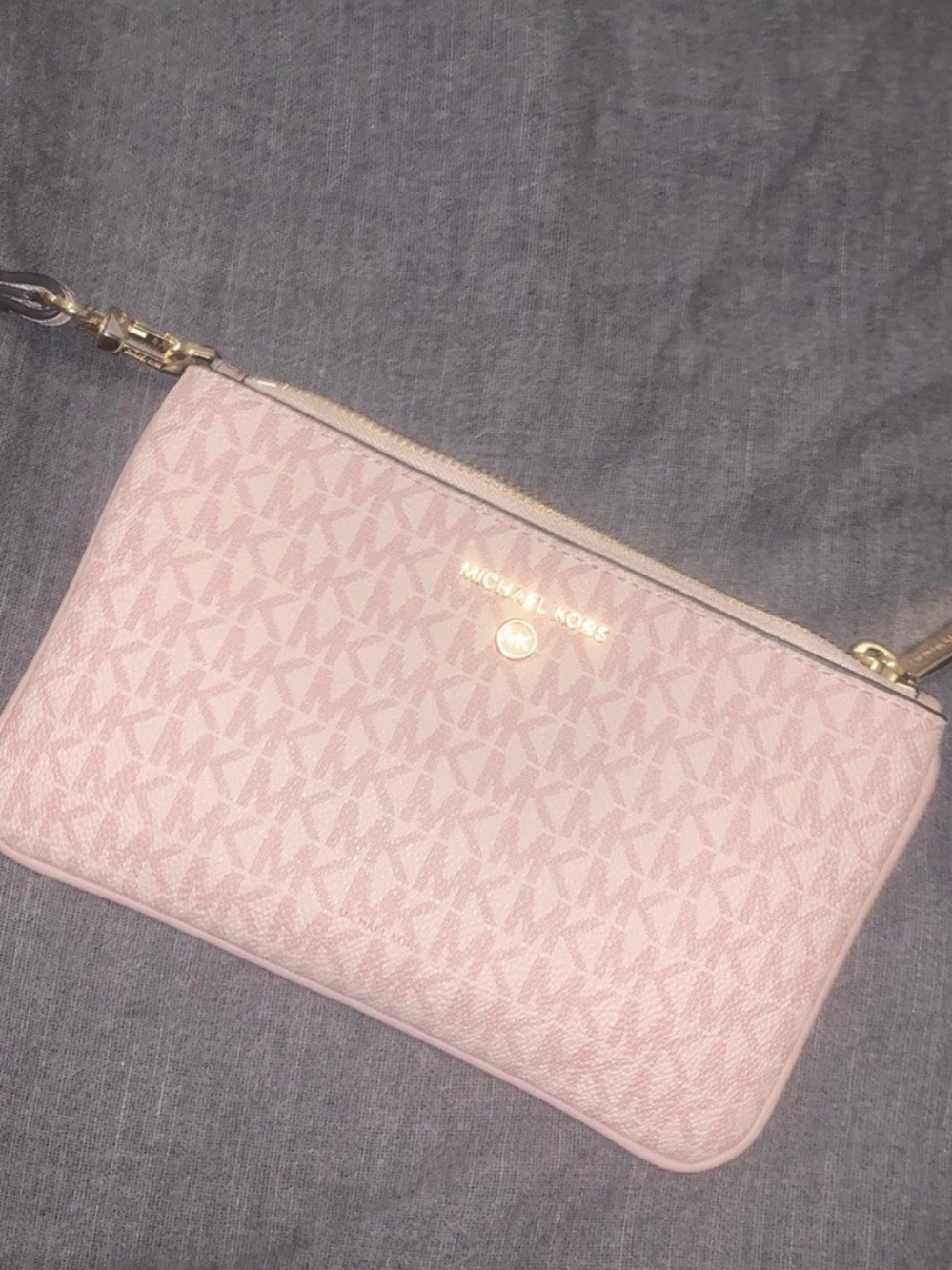 Michael Kors Blush Pink Signature Wristlet Crossbody